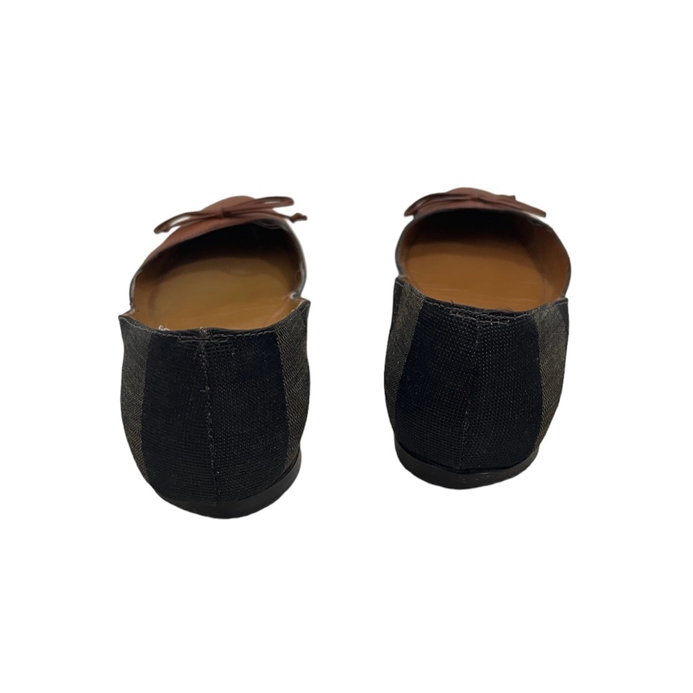 Authentic Fendi Brown Leather & Black Trim Ballet Flat - Picture 6 of 10